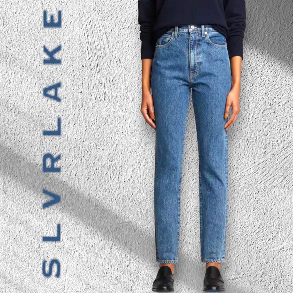 SLVRLAKE  Beatnik Jeans 28x30 High Rise Ankle Slim Mid Wash Denim‎ Light Stretch